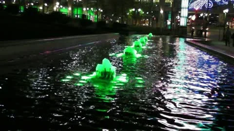 Fountain by Casino Stock Footage 12543114