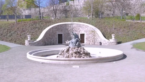 Fountain at the Castle Bazaar, Budapest Stock Footage 83668450