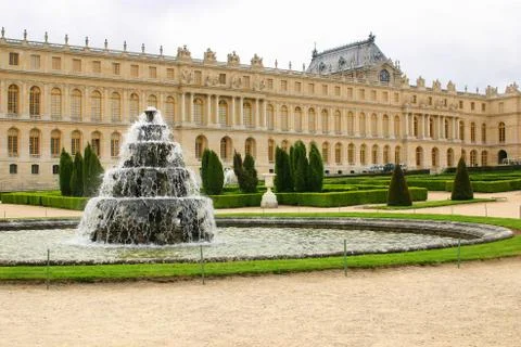 Fountain in castle chateau versailles Stock Photos