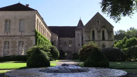 Fountain in a castle garden Stock Footage 77268512