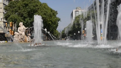 Fountain of the Centenary, Tarragona, Spain Stock Footage 92295365