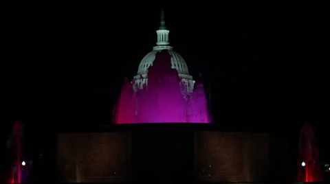 Fountain Changes Colors US Capitol Video stock 61438137