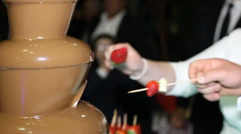 Fountain of chocolate Stock Footage 25076978