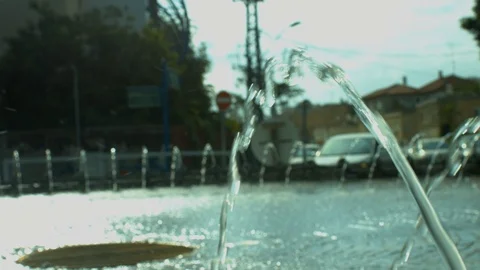 Fountain in a city Stock Footage 113068445