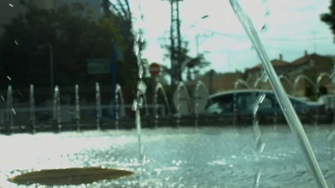 Fountain in a city Stock Footage 113069126