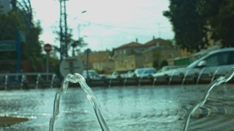 Fountain in a city Stock Footage 113070286