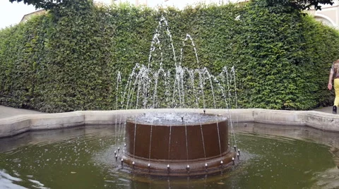 Fountain in City Park Stock Footage 40768040