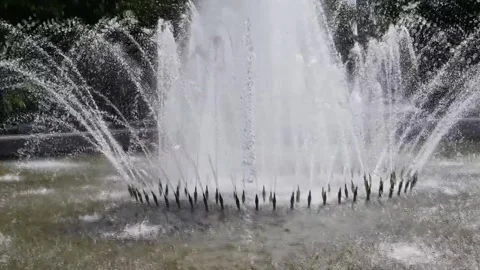 Fountain in the city square Stock Footage 329360334