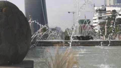 Fountain in cityscape Stock Footage 104046515