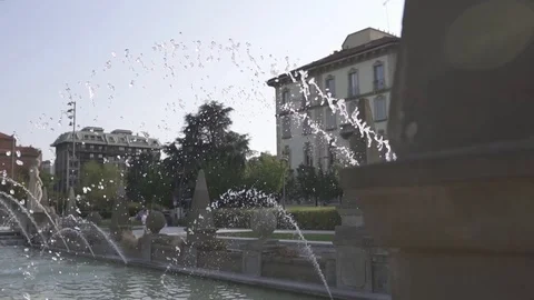 Fountain in cityscape Stock Footage 104046562