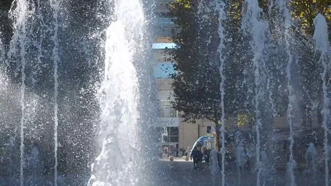 FOUNTAIN CLOSE UP Stock Footage