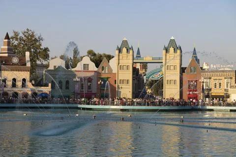 Fountain complex in the amusement park "Magic City". Tashkent Stock Photos