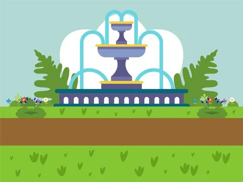 Fountain Concept Illustration Illustrazione stock