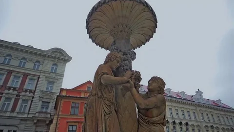 Fountain in conjunction with the statue Stock Footage 69214522