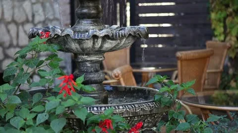 The fountain in the courtyard. Video stock 12362628