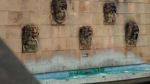 The fountain with creepy faces Stock Footage 278796665