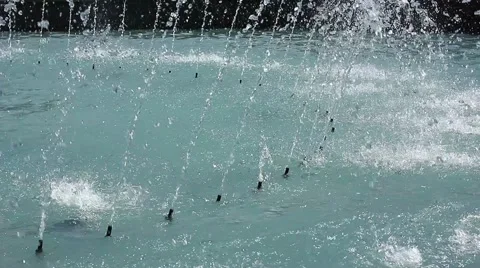 Fountain dancing water streams Stock Footage 40871784