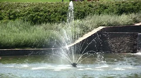 Fountain in decorative pond Video stock 11397688