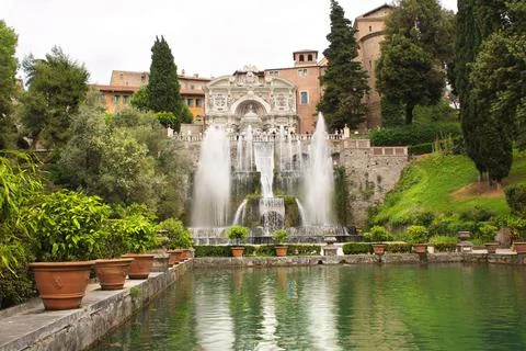 Fountain dell'organo in the Gardens of Villa d'Este, Tivoli, Italy Stock Photos