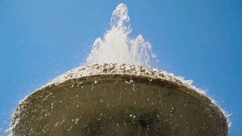 Fountain at the dome of the Basilica of St. Peter. Vatican City. Slow mo camera Stock Footage 107838234