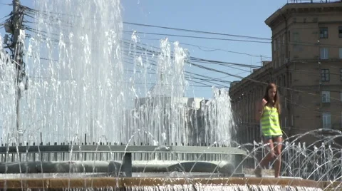 Fountain in downtown. Stock Footage 56078457