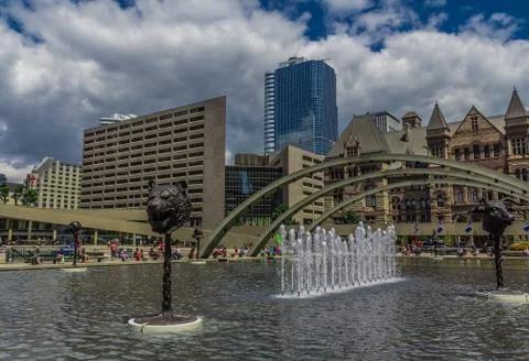 A fountain in downtown Stock Photos