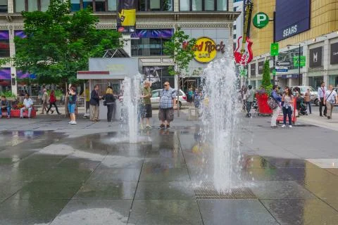 A fountain in downtown Stock Photos