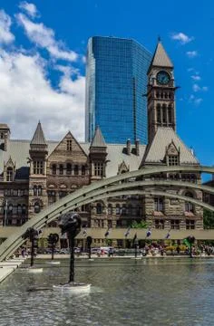 A fountain in downtown Stock Photos