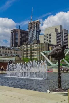 A fountain in downtown Stock Photos