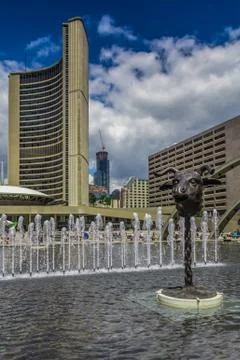 A fountain in downtown Foto stock