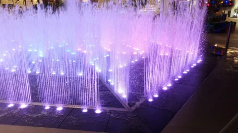 Fountain with dynamic lighting . Stock Footage 172279865
