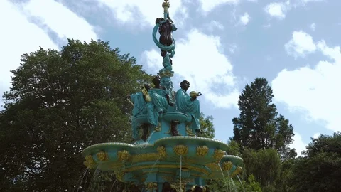 The Fountain at Edinburgh Castle Stock Footage 115418724