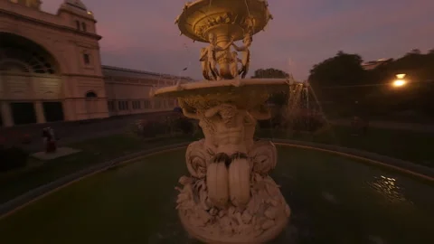 Fountain in the evening in Australia Stock Footage 250863842
