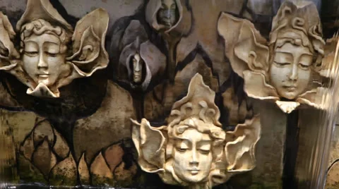 Fountain faces 스톡 동영상 33892513