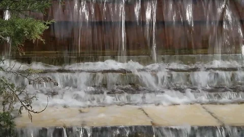 Fountain, falling water Stock Footage 79390612