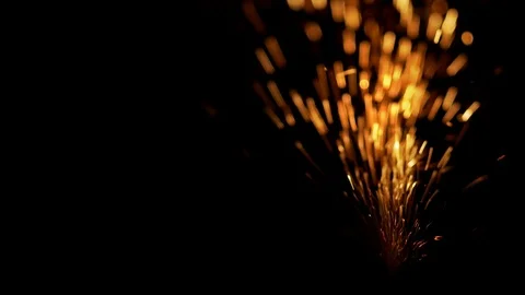 Fountain of fire sprays Stock Footage 87570374