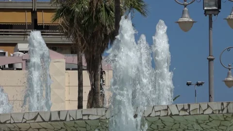 The fountain at Flisvos square in Corinth Stock Footage 160372993