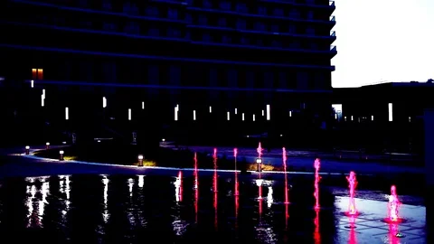 Fountain on the floor Stock Footage 87350931