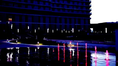 Fountain on the floor Stock Footage 87350932