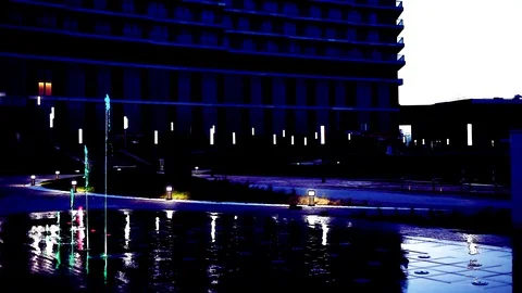 Fountain on the floor Stock Footage 87350934