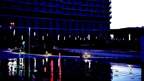 Fountain on the floor Stock Footage 87350935