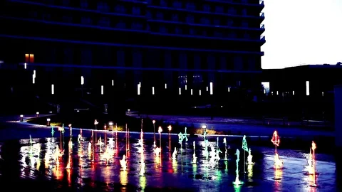 Fountain on the floor Stock Footage 87351057