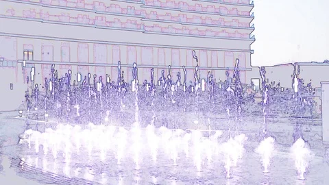 Fountain on the floor Stock Footage 87423171