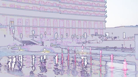 Fountain on the floor Video stock 87423179