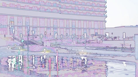 Fountain on the floor Stock Footage 87423204