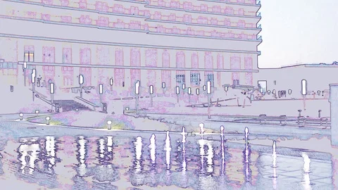 Fountain on the floor Stock Footage 87423473