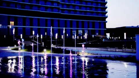 Fountain on the floor Stock Footage 87760339