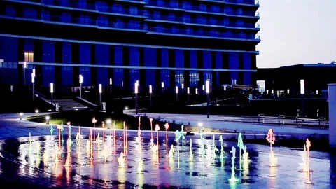 Fountain on the floor Stock Footage 87797579