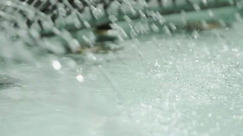 A Fountain Flows In A Small Town Square Stock Footage 87476781