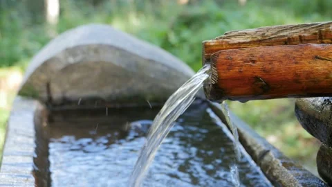 Fountain in a forest1 Stock Footage 145324612